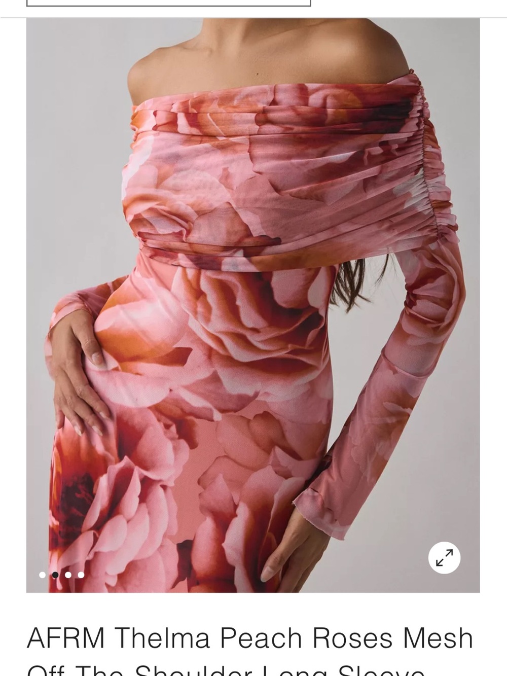 Off-Shoulder Pink Floral Maxi Dress afrm - Picture 5 of 8
